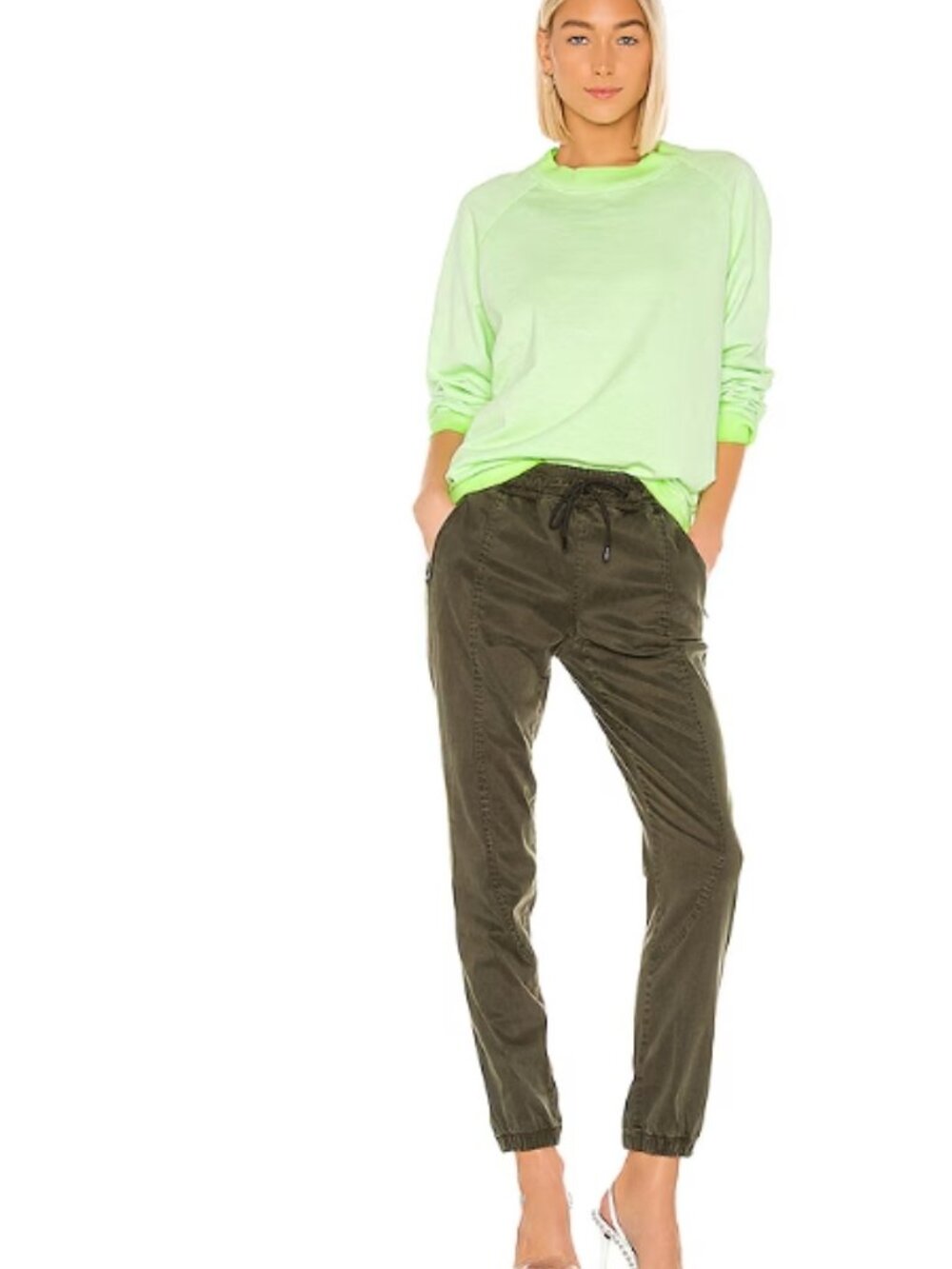 EUC COTTON CITIZEN London Zip Jogger Cotton Blend in Palm Size L